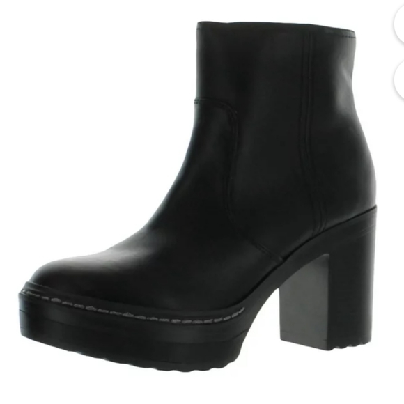 Sun + Stone Womens Kiinsley Faux Leather Block Heel Ankle Boots| Size 8M|New W B - Picture 5 of 10